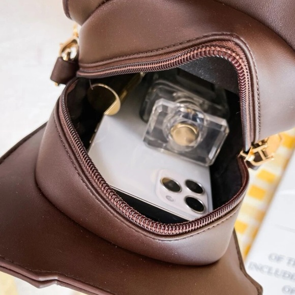 WORN ONCE ☕️Cup Design Letter Patch Novelty Bag☕️ - Picture 5 of 7